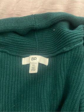 bp Teal Ribbed Cowl Neck Sweater
